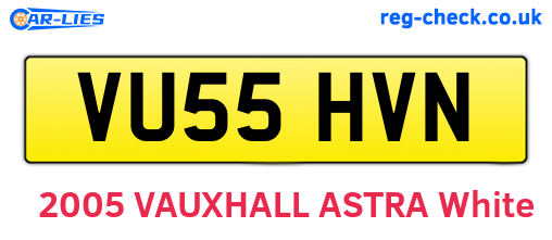 VU55HVN are the vehicle registration plates.