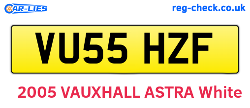 VU55HZF are the vehicle registration plates.