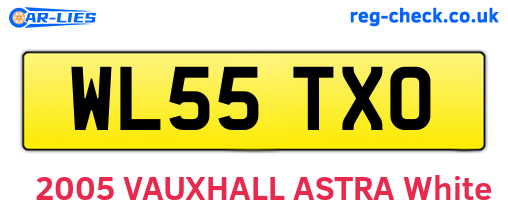 WL55TXO are the vehicle registration plates.