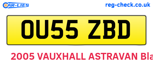 OU55ZBD are the vehicle registration plates.