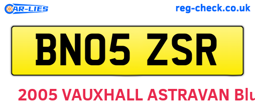 BN05ZSR are the vehicle registration plates.