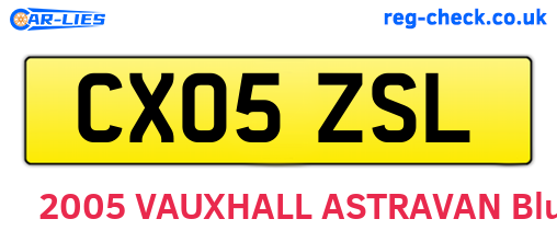 CX05ZSL are the vehicle registration plates.
