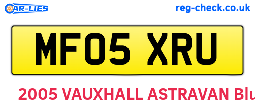 MF05XRU are the vehicle registration plates.