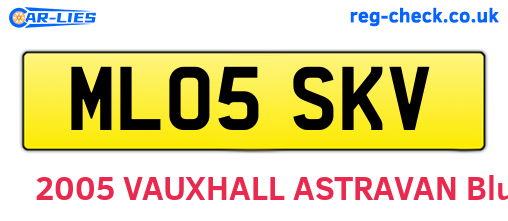 ML05SKV are the vehicle registration plates.