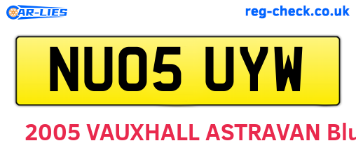 NU05UYW are the vehicle registration plates.