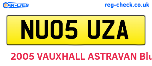 NU05UZA are the vehicle registration plates.