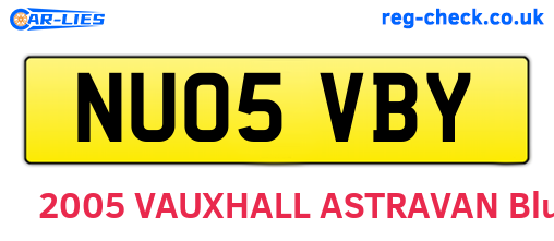 NU05VBY are the vehicle registration plates.