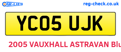 YC05UJK are the vehicle registration plates.