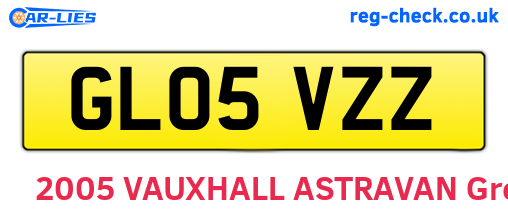 GL05VZZ are the vehicle registration plates.