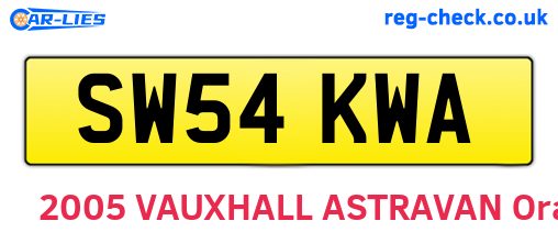 SW54KWA are the vehicle registration plates.