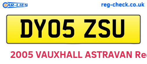 DY05ZSU are the vehicle registration plates.