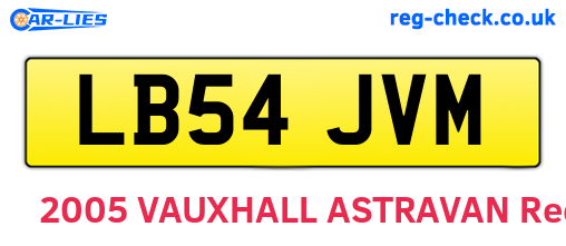 LB54JVM are the vehicle registration plates.