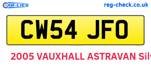 CW54JFO are the vehicle registration plates.