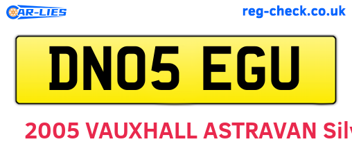 DN05EGU are the vehicle registration plates.