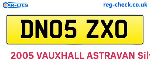 DN05ZXO are the vehicle registration plates.
