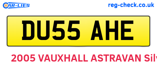 DU55AHE are the vehicle registration plates.