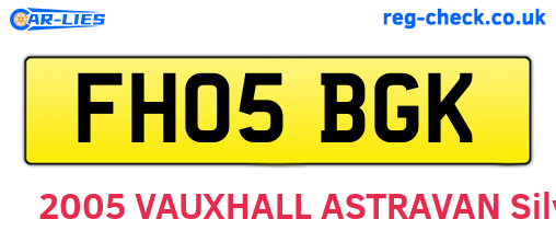 FH05BGK are the vehicle registration plates.