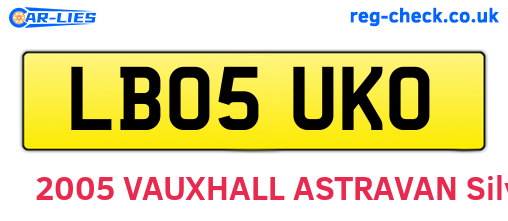 LB05UKO are the vehicle registration plates.