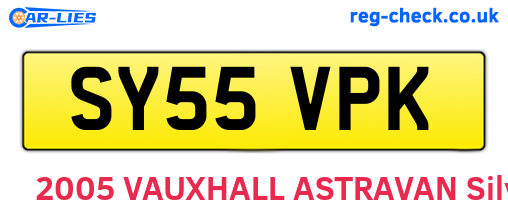 SY55VPK are the vehicle registration plates.