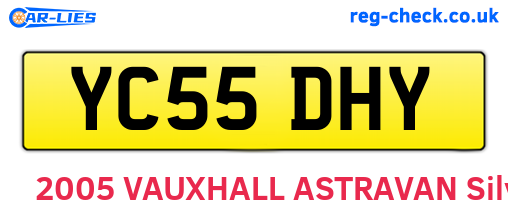 YC55DHY are the vehicle registration plates.