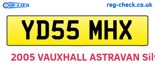 YD55MHX are the vehicle registration plates.