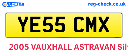 YE55CMX are the vehicle registration plates.