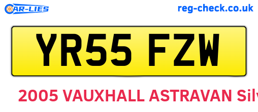 YR55FZW are the vehicle registration plates.