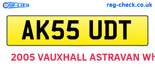AK55UDT are the vehicle registration plates.
