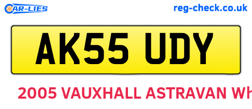 AK55UDY are the vehicle registration plates.