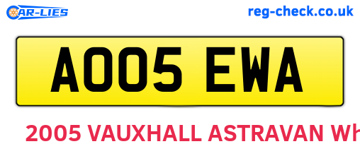 AO05EWA are the vehicle registration plates.