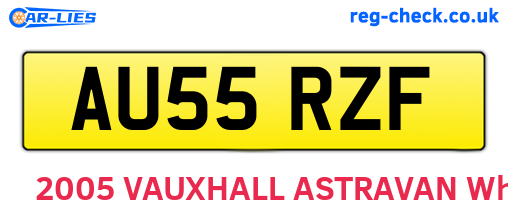 AU55RZF are the vehicle registration plates.