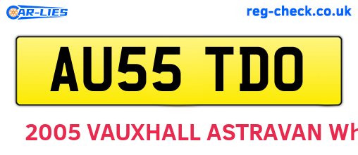 AU55TDO are the vehicle registration plates.