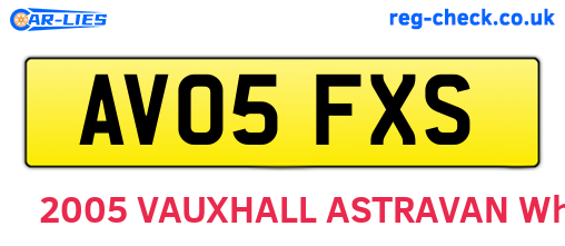 AV05FXS are the vehicle registration plates.