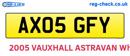 AX05GFY are the vehicle registration plates.