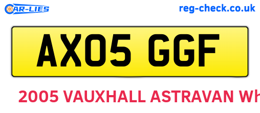 AX05GGF are the vehicle registration plates.