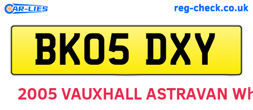 BK05DXY are the vehicle registration plates.