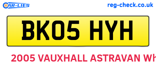 BK05HYH are the vehicle registration plates.