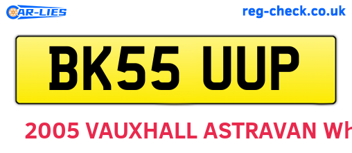 BK55UUP are the vehicle registration plates.