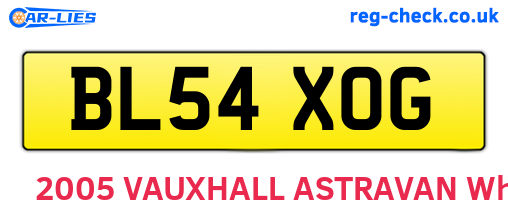 BL54XOG are the vehicle registration plates.