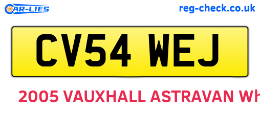 CV54WEJ are the vehicle registration plates.