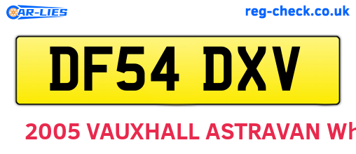 DF54DXV are the vehicle registration plates.