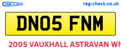 DN05FNM are the vehicle registration plates.