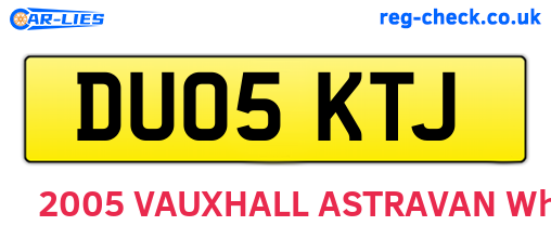 DU05KTJ are the vehicle registration plates.