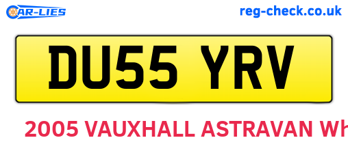 DU55YRV are the vehicle registration plates.