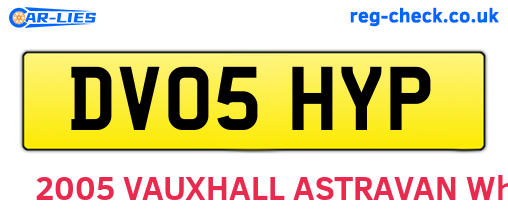 DV05HYP are the vehicle registration plates.