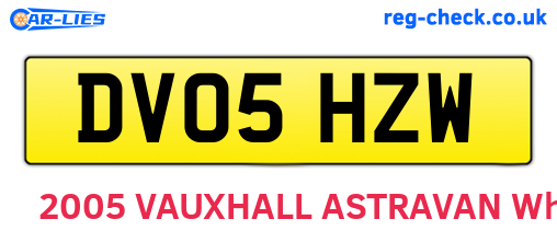 DV05HZW are the vehicle registration plates.