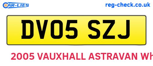 DV05SZJ are the vehicle registration plates.