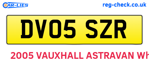 DV05SZR are the vehicle registration plates.