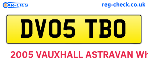 DV05TBO are the vehicle registration plates.