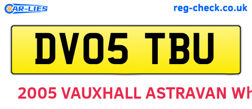 DV05TBU are the vehicle registration plates.